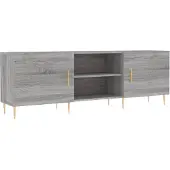 Syfax Tv-meubel 150x30x50 cm bewerkt hout grijs sonoma eikenkleurig