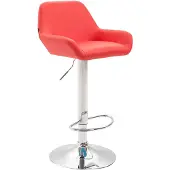 CLP Braga Barkruk - Kunstleer chroom/rood