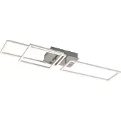 Briloner FRAME - Plafondlamp – dimbaar in stappen – kantelbaar – warm wit licht – plafonniére met geheugenfunctie – zilver – 92,8 x 26 x 9,6 cm