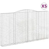vidaXL Schanskorven 5 st gewelfd 400x30x220/240 cm ijzer