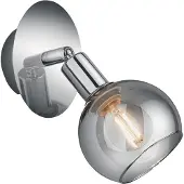 TRIO Wandlamp Chroom Brest met smoke glas