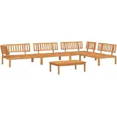 vidaXL 5-delige Loungeset pallet massief acaciahout