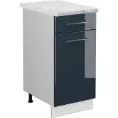Vicco Fame-Line Keukenkasten – 40 cm, WB Marmer Donkerblauw hoogglans