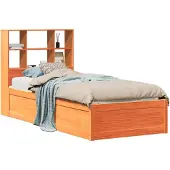 vidaXL Bedframe zonder matras massief grenenhout wasbruin 75x190 cm