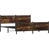 vidaXL Bedframe zonder matras metaal gerookt eikenkleurig 180x200 cm
