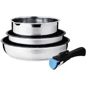Maestro Pan Feel Maestro MR-3529-4 Zwart Zilverkleurig Roestvrij staal Ø 18 cm Ø 24 cm Ø 22 cm