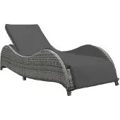 Syfax Ligbed met kussen poly rattan antraciet