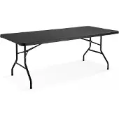 Oviala - Zwarte receptietafel met inklapbare poten - Rekkem
