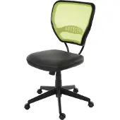 Mendler Professionele bureaustoel Seattle, directiedraaistoel, 150kg belastbaar, kunstleer ~ groen zonder armleuningen
