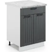 Vicco Fame-Line Keukenonderkast – 60 cm met lade, WB Marmer Antraciet landhuis