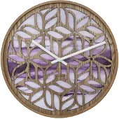 Nextime Yogi – Wandklok – 40 cm – Hout – Paars – Stil