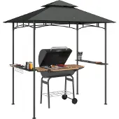 Outsunny - Barbecuepaviljoen - met 4 LED Lampjes - Donkergrijs