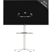VCM Xila TV-meubel met 1 glazen plank, Wit, helder glas.