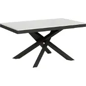 Itamoby Uittrekbare tafel, 90 x 160/420 cm, onderstel Volantis Evolution, esdoorn, wit, antraciet
