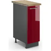Vicco Apotheekkast Fame-Line Bordeauxrode hoogglans 30 cm , WB Eik, Model 46437