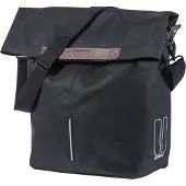 Basil City - Fietsshopper - MIk Hooks - Enkele Fietstas - 14-16 Liter - Waterafstotend - Reflectiedetails - Zwart