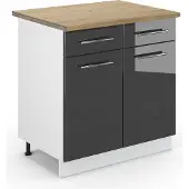 Vicco Fame-Line Keukenonderkast – 80 cm, WB Eik Antraciet Hoogglans