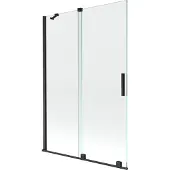 Mexen Velar badwand 2-vleugelig schuifbaar 120 x 150 , transparant, zwart - 896-120-000-01-70
