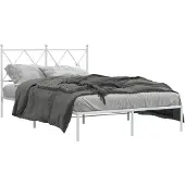 vidaXL Bedframe met hoofdbord metaal wit 120x190 cm