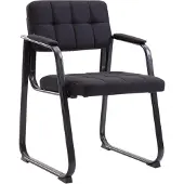 CLP Stoel met armleuningen Canada B, gestoffeerde bezoekersstoel met stofbekleding Stof/zwart