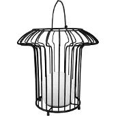 Dyberg Larsen LED-batterij-tafellamp Basket, zwart, metaal dimbaar, zwart, metaal, Design
