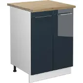 Vicco Fame-Line Keukenkasten – 60 cm, WB Eik Donkerblauw hoogglans