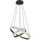 Globo Lighting Design hanglamp Grouni 2 ringen titanium geborsteld
