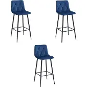 Leobert NADO kruk - marineblauw fluweel / zwarte poten x 3