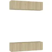 Syfax Tv-meubelen 4 st 60x30x30 cm bewerkt hout sonoma eikenkleurig