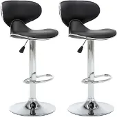 Syfax Barstoelen 2 st kunstleer zwart