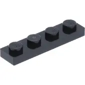 LEGO Platte steen 1x4 (3710) - 100 stuks, zwart