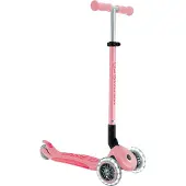 Globber 3-Wiel Step - Primo Foldable Plus Lights Pastel Pink - roze - lichtgevende wielen - vouwbaar - in hoogte verstelbaar - vanaf 3 tot 9 jaar
