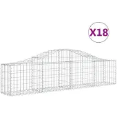 vidaXL Schanskorven 18 st gewelfd 200x30x40/60 cm gegalvaniseerd ijzer