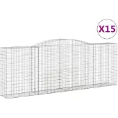 vidaXL Schanskorven 15 st gewelfd 400x50x140/160 cm ijzer
