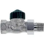 Heimeier radiatorafsluiter recht 3/4 inch Vernikkeld