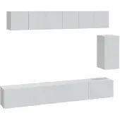 Syfax 6-delige Tv-meubelset bewerkt hout wit