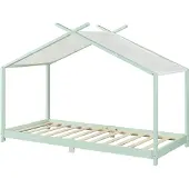 En.casa Kinderbed Brome huisbed 90x200 cm mint []