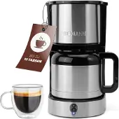 Bomann koffiemachine met thermoskan voor 8-10 kopjes koffie (ongeveer 1,2 liter) | Filterkoffiemachine, roestvrij staal | dubbelwandige thermoskan | geen temperatuurverlies | 800W | KA 6066 CB