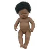 Miniland Pop - Pop Afrikaans Meisje 38Cm - Met Vanillegeur - 10 Maanden