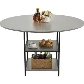 Vevor Ronde eettafel Houten keukentafel (120 cm / 136,1 kg draagvermogen) voor 4-6 personen