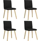 Syfax Eetkamerstoelen 4 st stof zwart