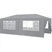 Casa.pro Paviljoen partytent met 6 zijwanden 6x3x2,55 m donkergrijs