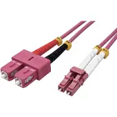 Value F.O. kabel 50/125µm OM4, LC/SC, LSOH, violet, 3 m