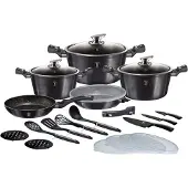 Berlinger Haus BH-7181 22-DELIGE PANNENSET, Pan + steelpan, Zwart