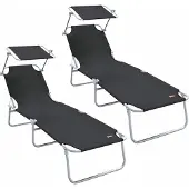 Syfax Ligstoel 2 st Polyester Zwart