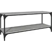 Syfax Tv-meubel 100x33x41 cm bewerkt hout en staal grijs sonoma eiken