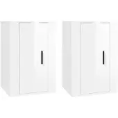Syfax Tv-wandmeubels 2 st 40x34,5x60 cm hoogglans wit
