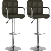 Syfax Barstoelen 2 st kunstleer bruin