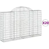 vidaXL Schanskorven 20 st gewelfd 200x30x120/140 cm ijzer