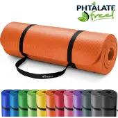 Tresko Yoga mat oranje 1 cm dik, fitnessmat, pilates, aerobics